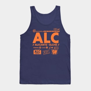 Vintage Alicante Elche ALC Airport Code Travel Day Retro Travel Tag Spain Tank Top